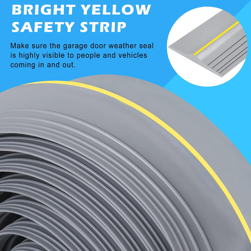 Papillon Garage Door Bottom Seal Strip, Weatherproof EPDM Rubber Threshold, F...