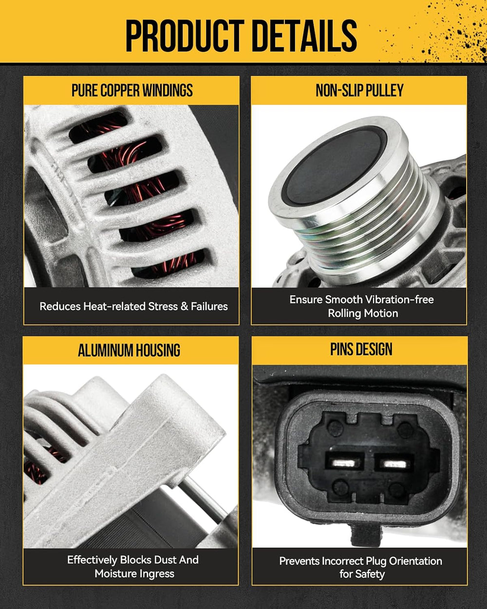 KAC 21514N Alternator Compatible with Sonic 2012-2018 1.8L AT, 100Amp