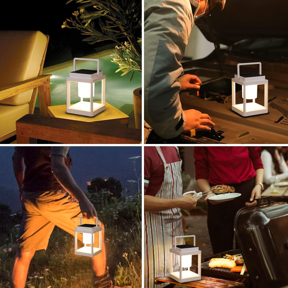Outdoor Table Lamp, 3-Level Brightness LED Nightstand Lantern, Portable Recha...