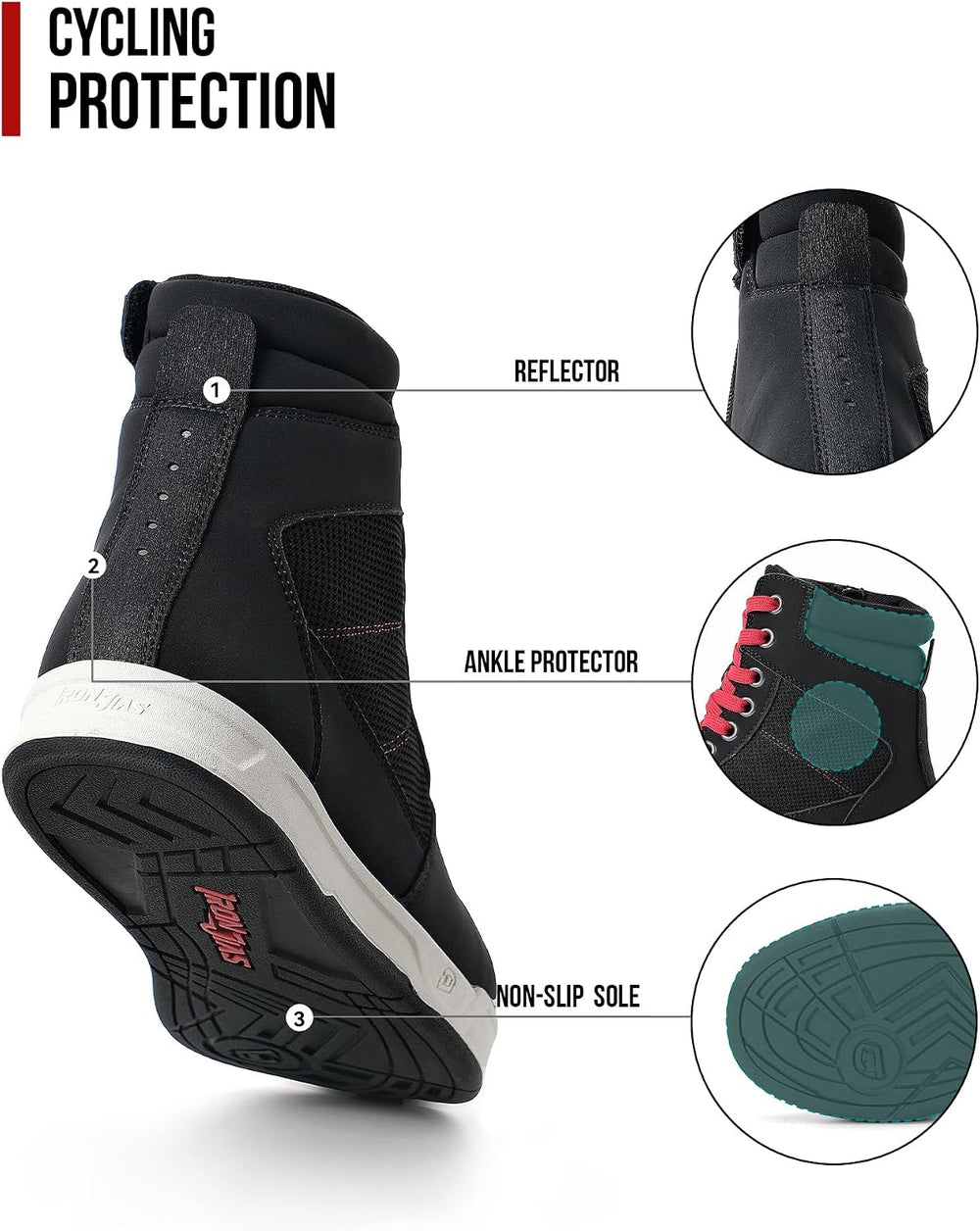 BORLENI Motorcycle Shoes for Men CE Certified Road Street Motocross Boots