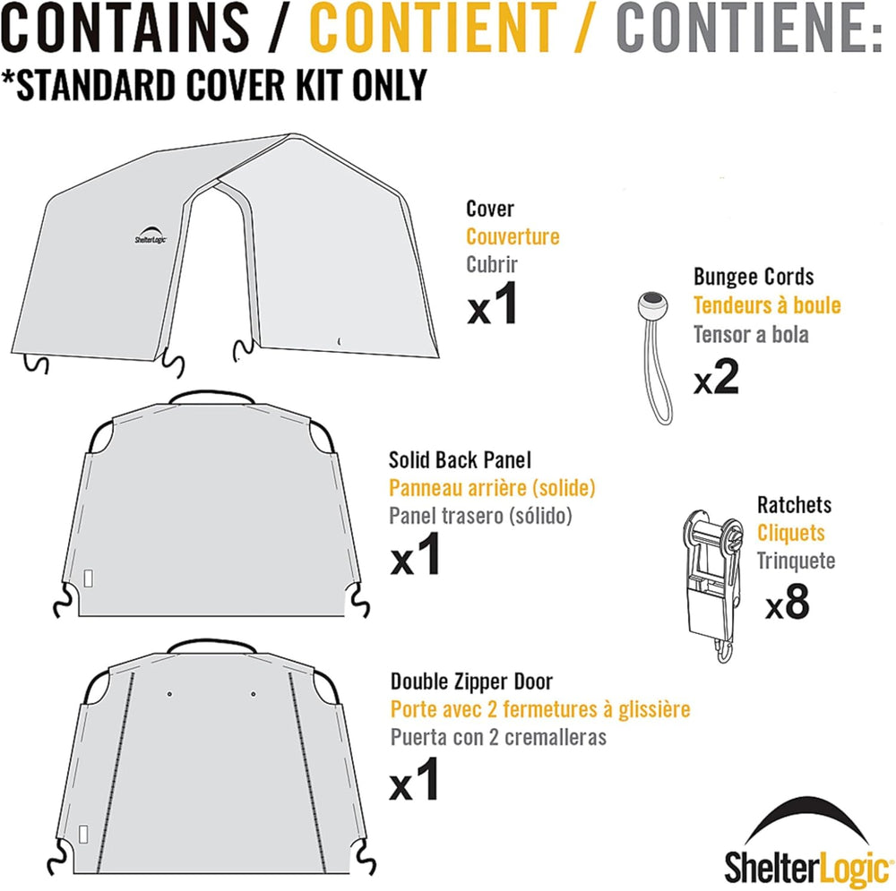 ShelterLogic Heavy Duty Replacement Cover Kit, 10x20x8, 14oz White