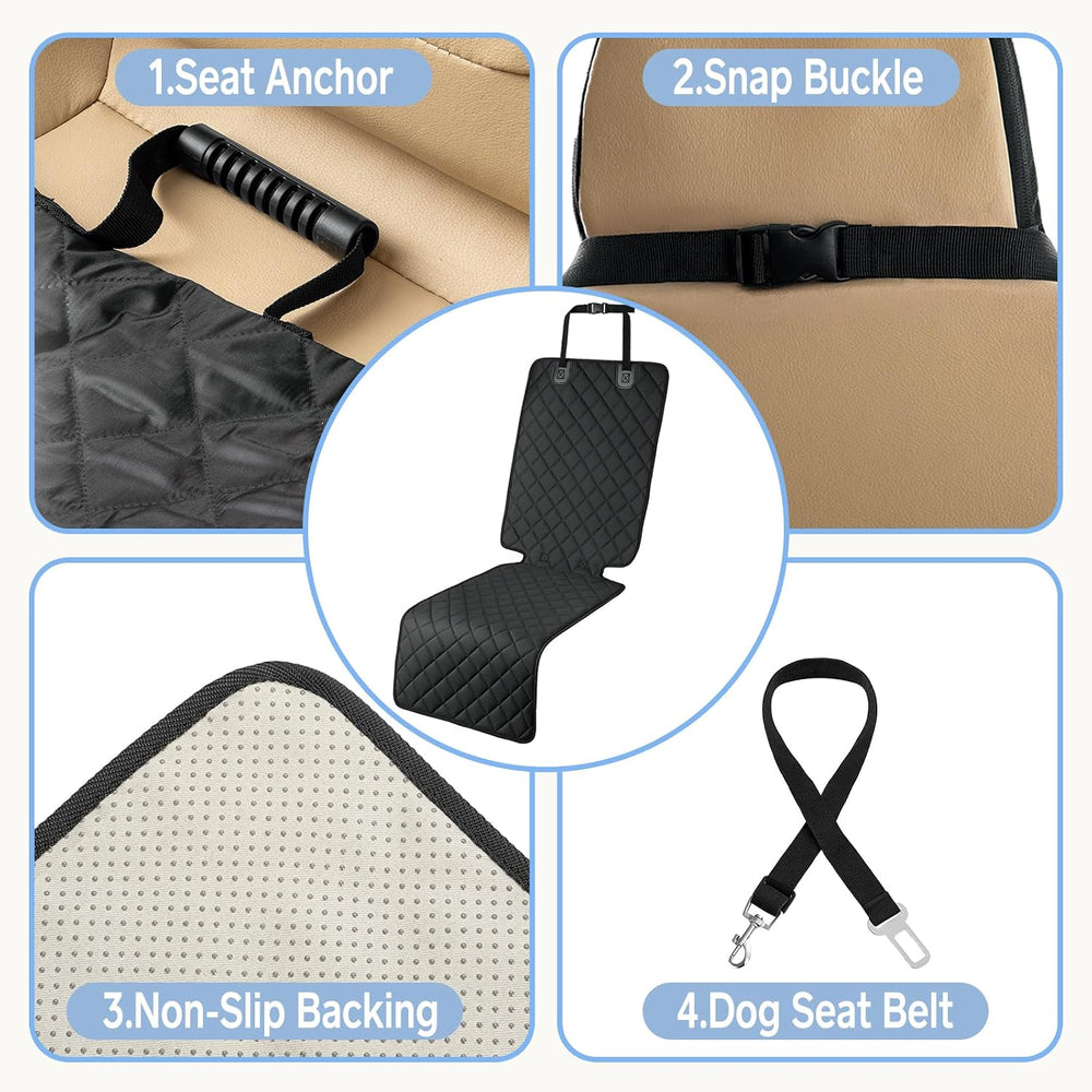 Dog Car Seat Extender with Seat Cover, Front & Back Seat Extender with St...