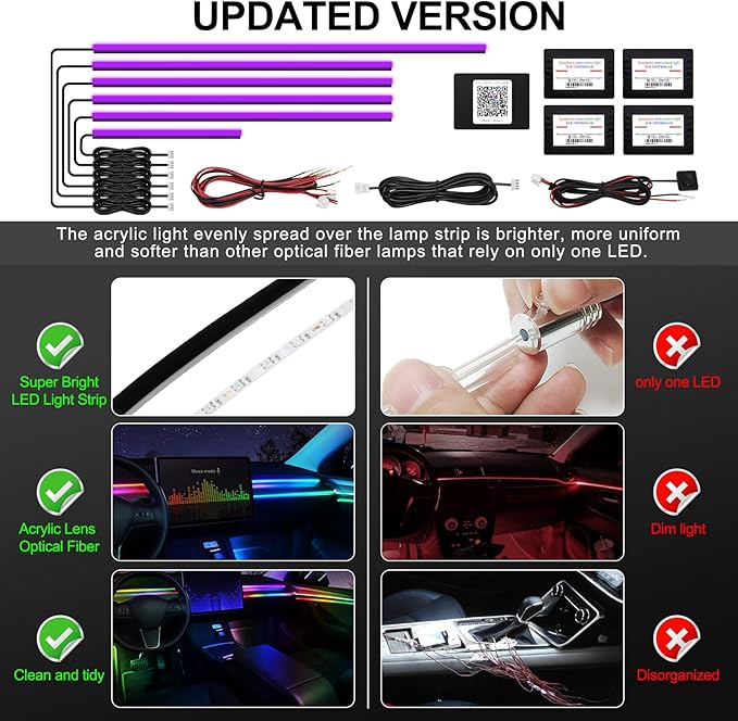 Acrylic Interior Car LED Strip Light