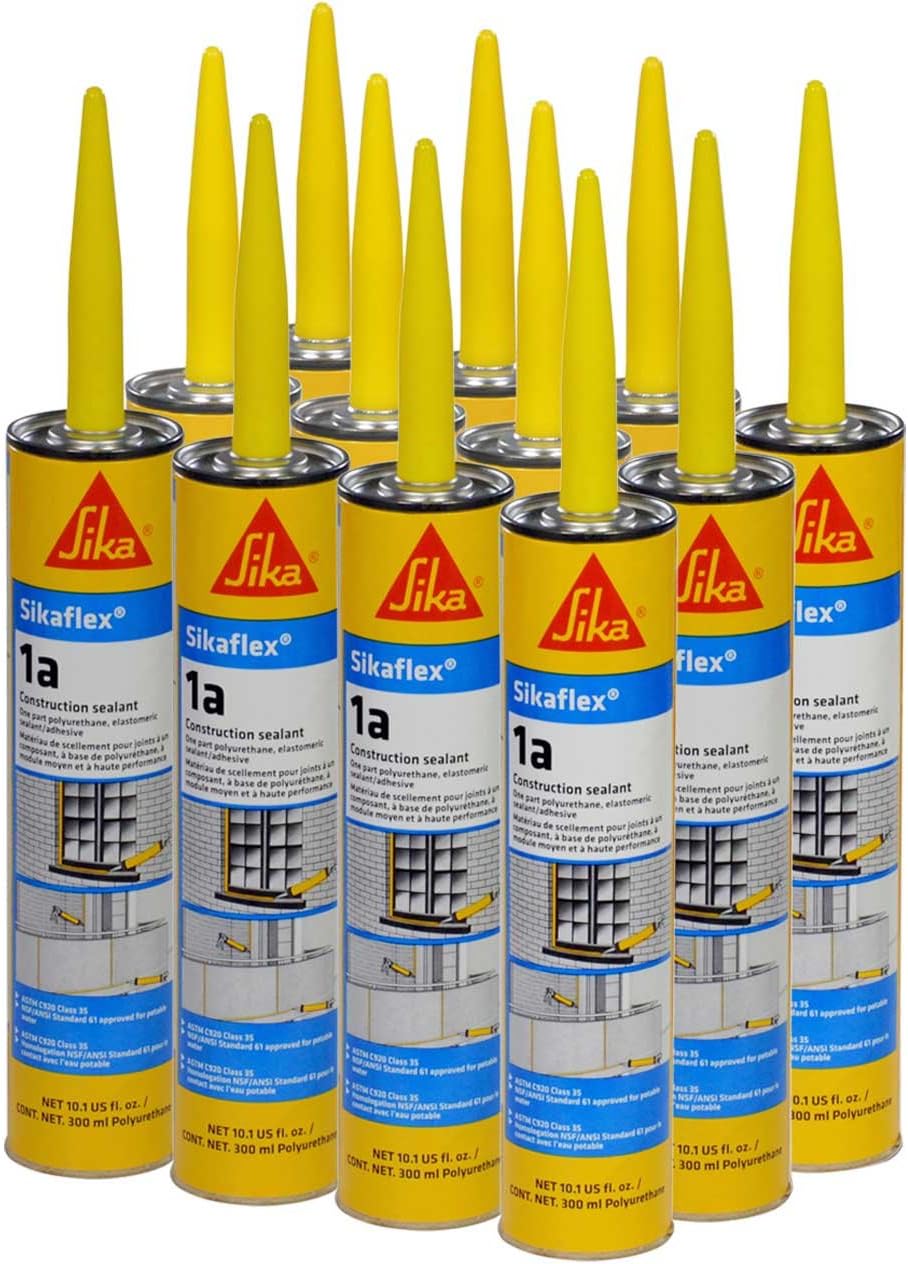Sikaflex 1a Polyurethane Sealant Kit, Aluminum Gray, Pack of 12