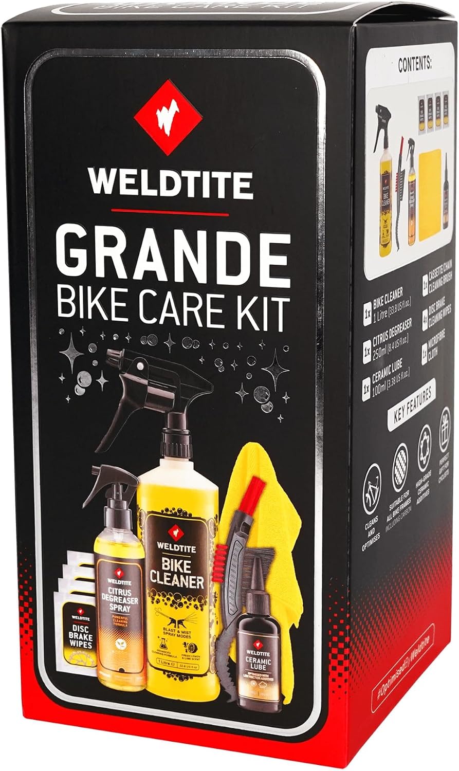 WELDTITE Grande 6-in-1 Bike Care Kit, Complete Cleaning & Maintenance Set