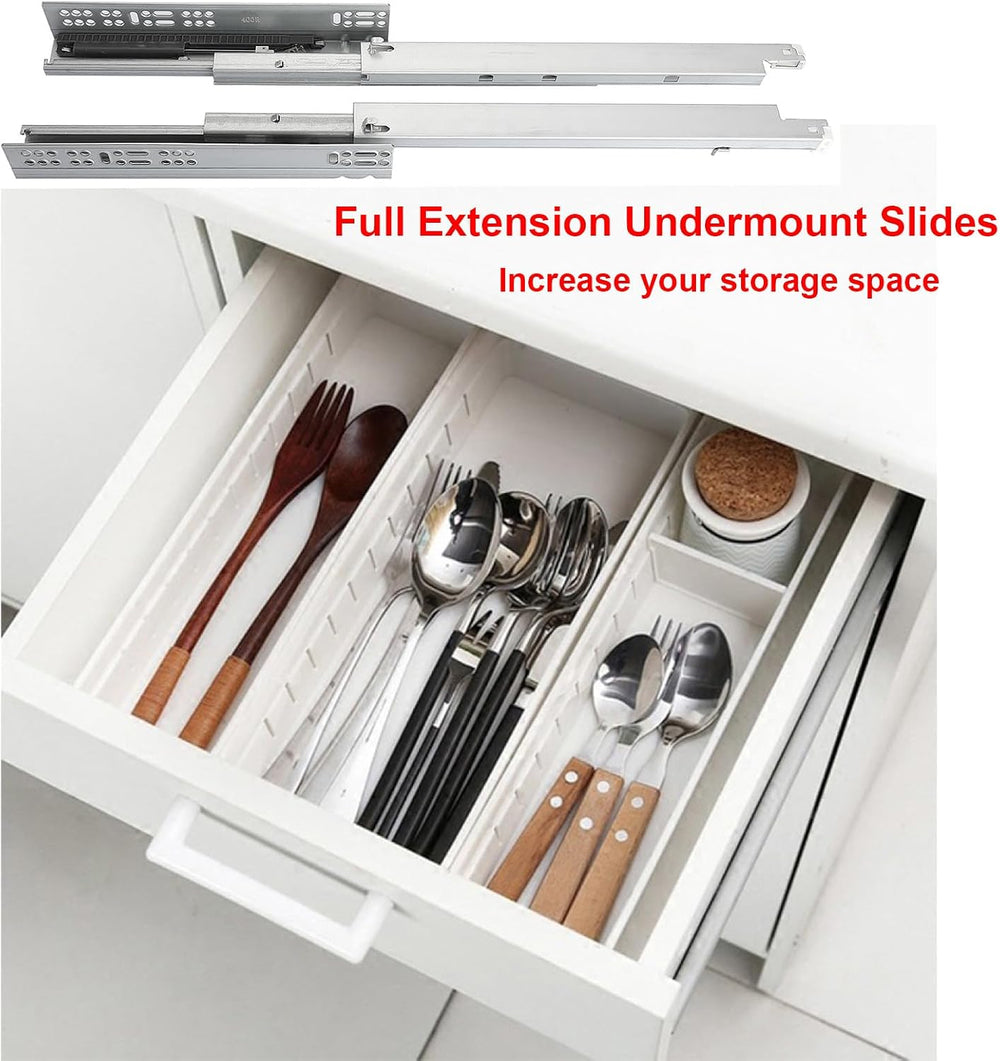 6 Pair of 24 Inch Undermount Soft Close Drawer Slides