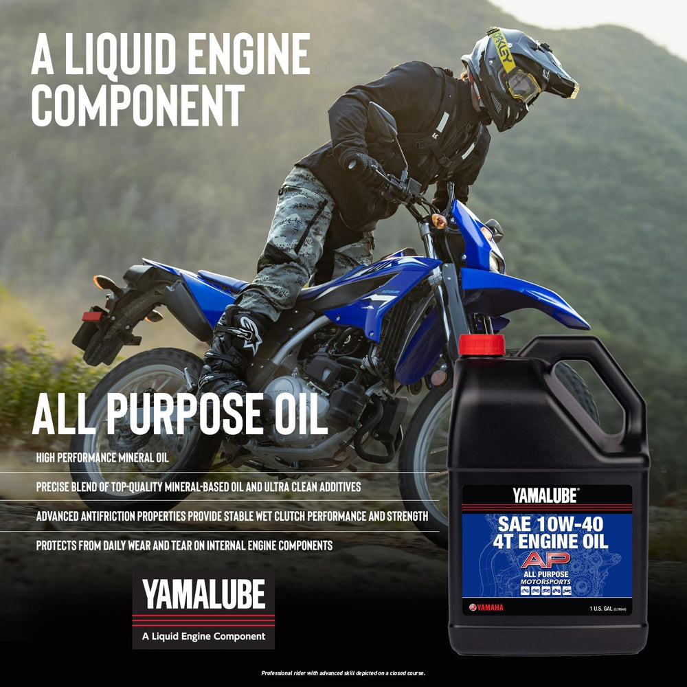 Yamaha Yamalube 10W-40 Motorsports AP (All Purpose) Engine Oil- 1 Gallon, #LU...