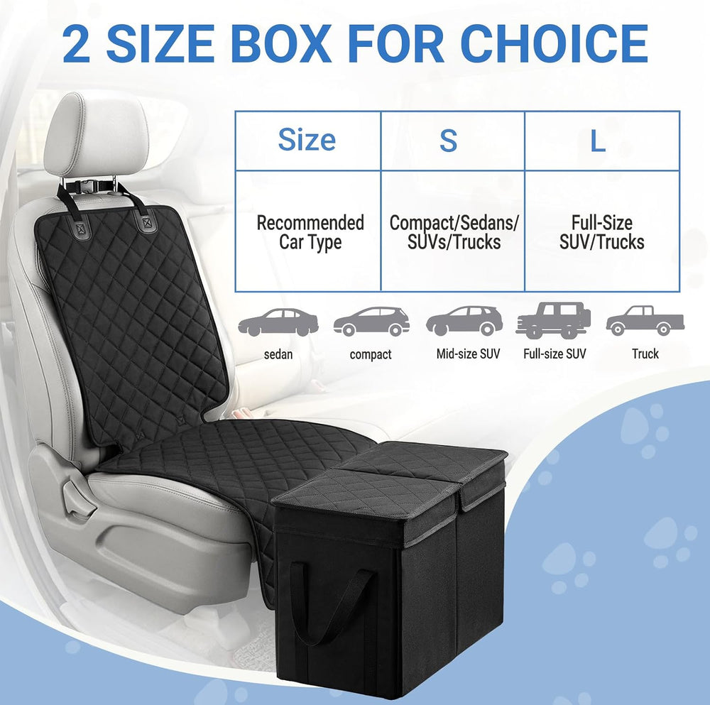 Dog Car Seat Extender with Seat Cover, Front & Back Seat Extender with St...