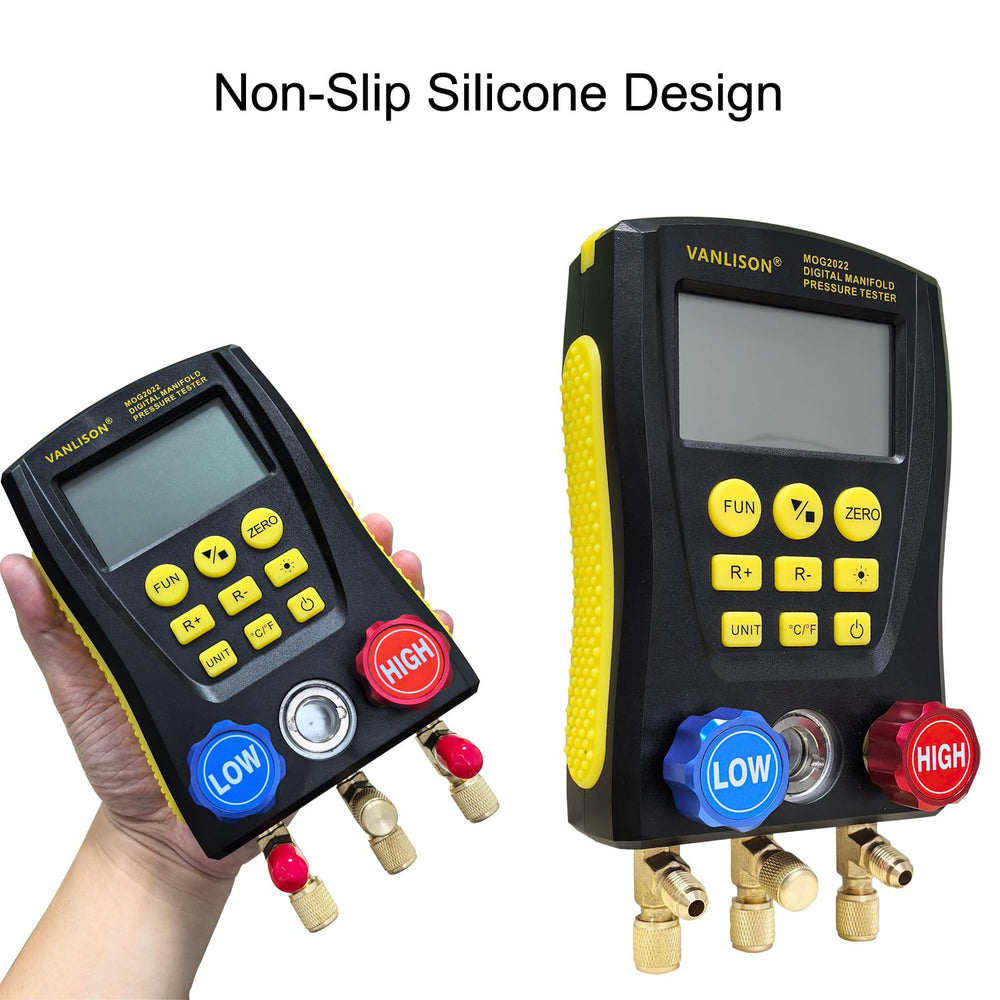 Pro-Grade Digital Manifold Gauge Set – HVAC Gauges AC Refrigerant Diagnostic ...