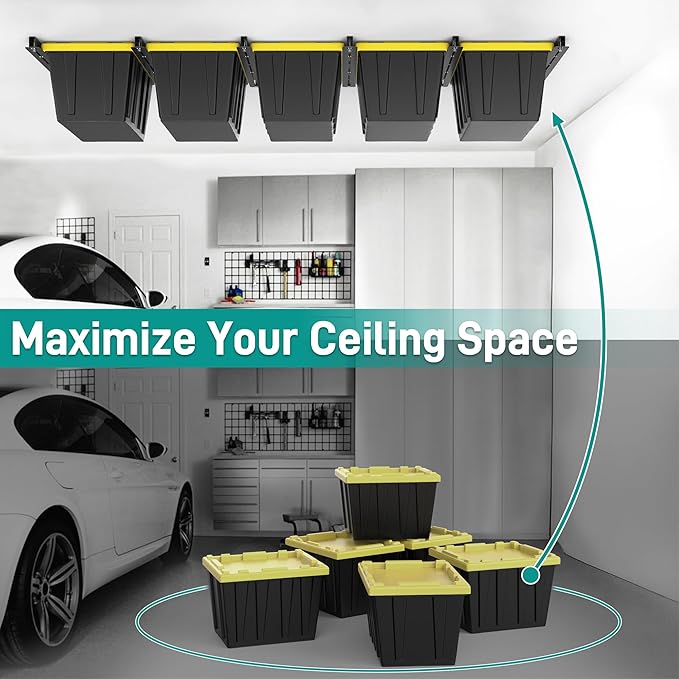 EVERHANGER Ceiling Storage Rack, Heavy Duty Overhead Garage Storage Rack