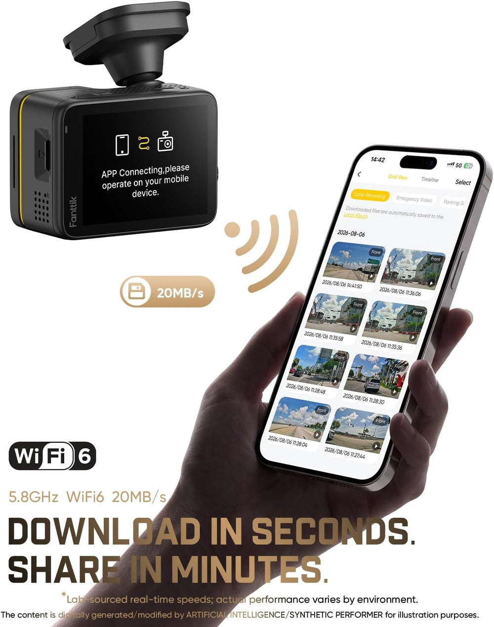 Fanttik Luma K10 Apex 4K Dashcam Front Rear, STARVIS 2 Sensor, AI Algorithm