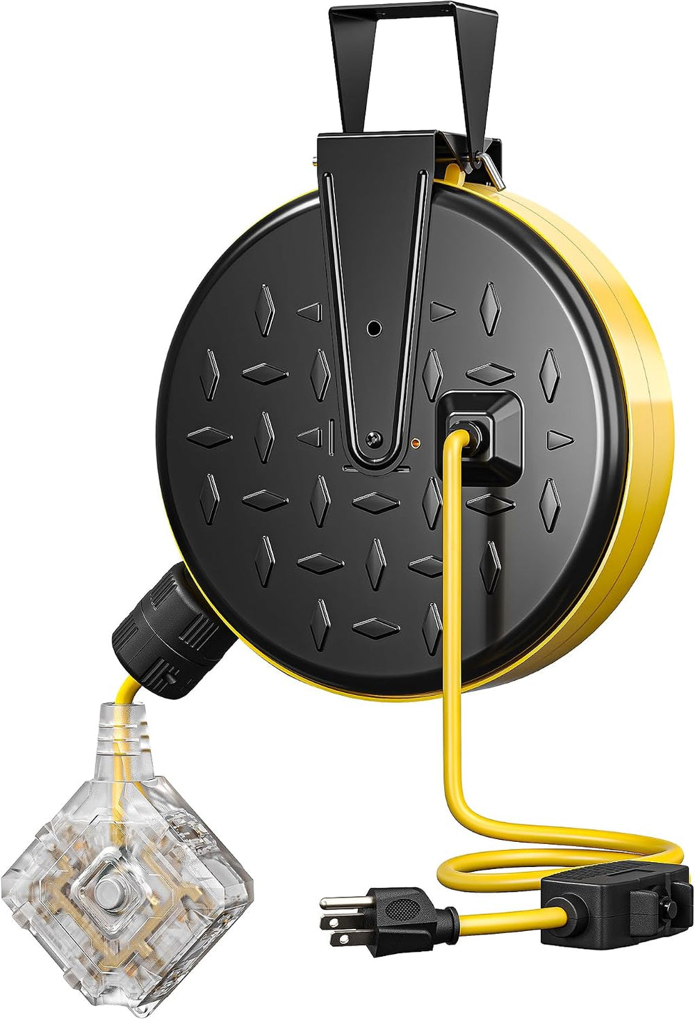 DEWENWILS 30 Ft Retractable Extension Cord Reel, Ceiling/Wall Mount 16/3 Gauge