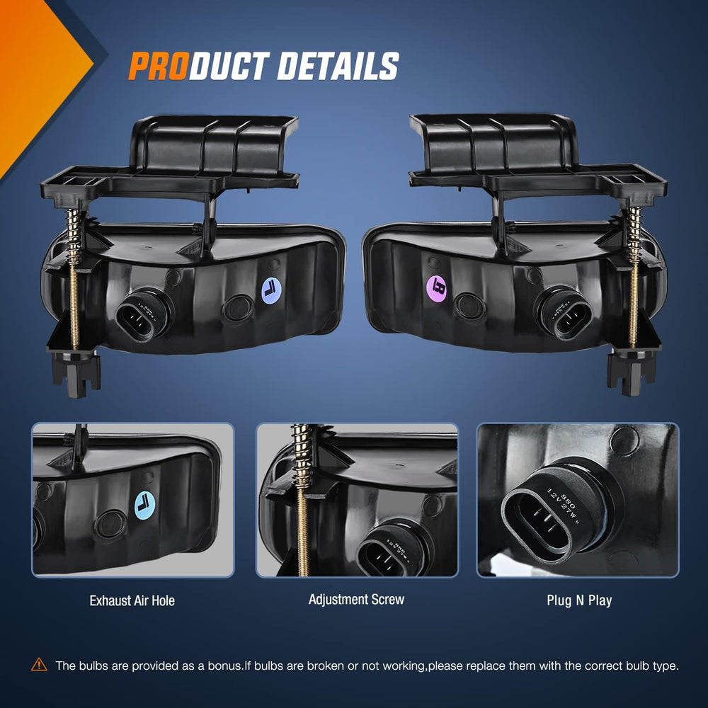 Nilight Fog Light Assembly Compatible with 2000-2006 Chevy Suburban Tahoe