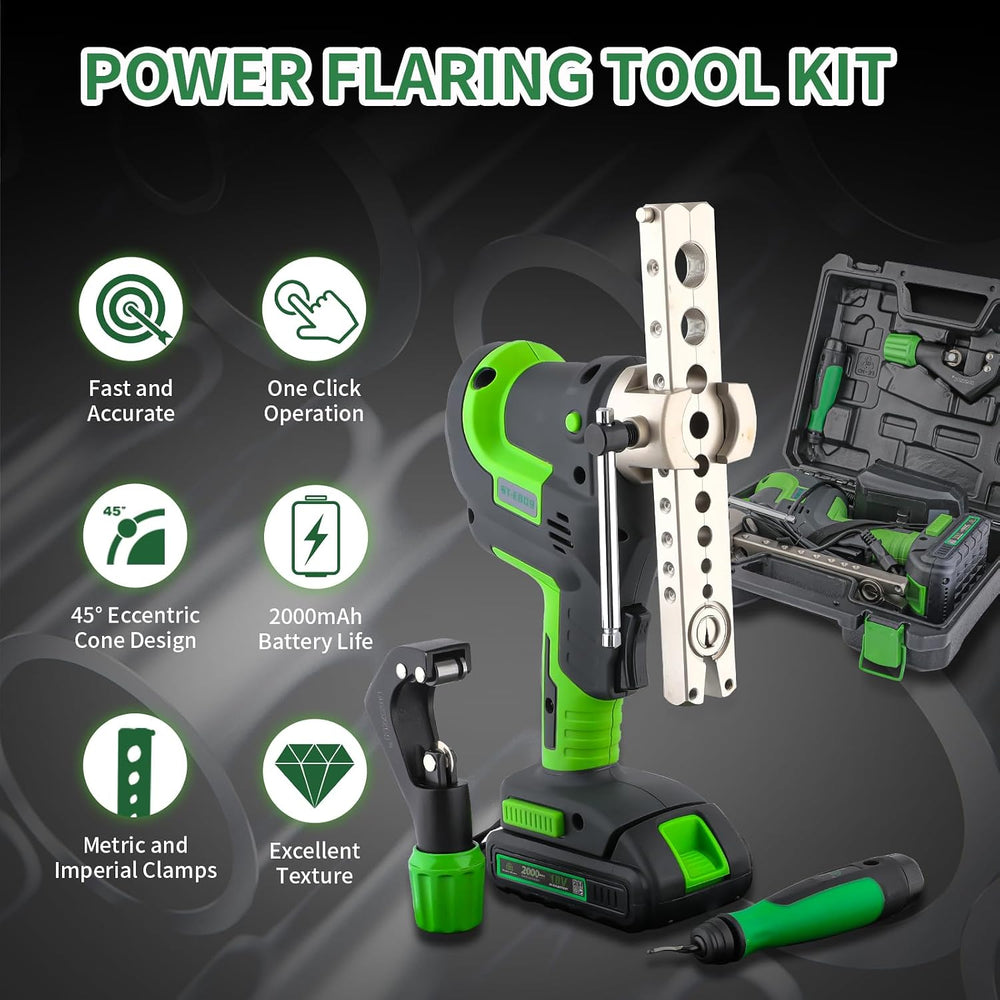 Electric Flaring Tool Kit for 1/4-3/4 in HVAC Cordless Flare Tool