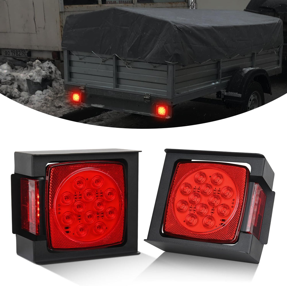 Nilight Square LED Trailer Light Kit 2PCS Stop Turn Tail Side Marker Light