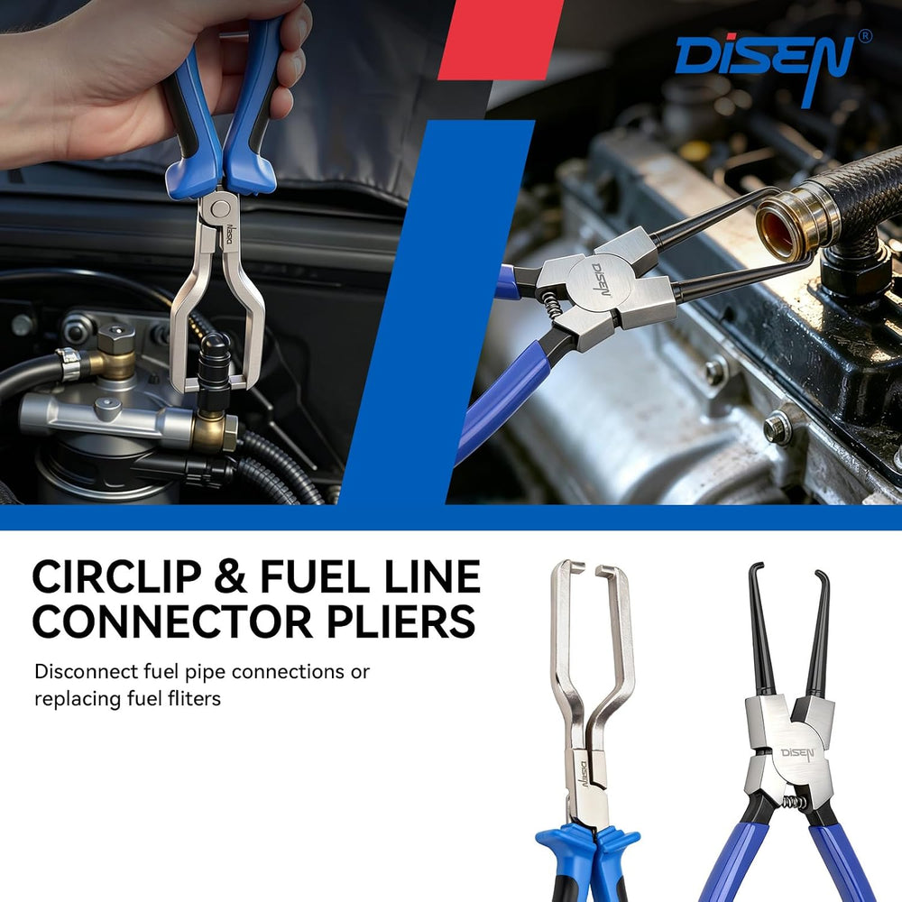 DISEN 14 PCS Hose Clamp Pliers & Fuel Line Electrical Disconnect Tool Set