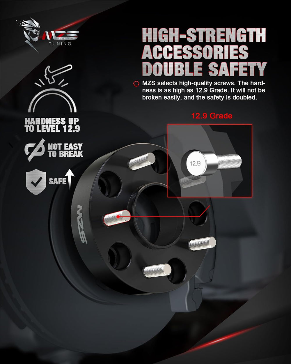 MZS 5X5 Wheel Spacers, 1.5" Thick - 5X127 Bolt Pattern 71.5mm Hub Bore M...