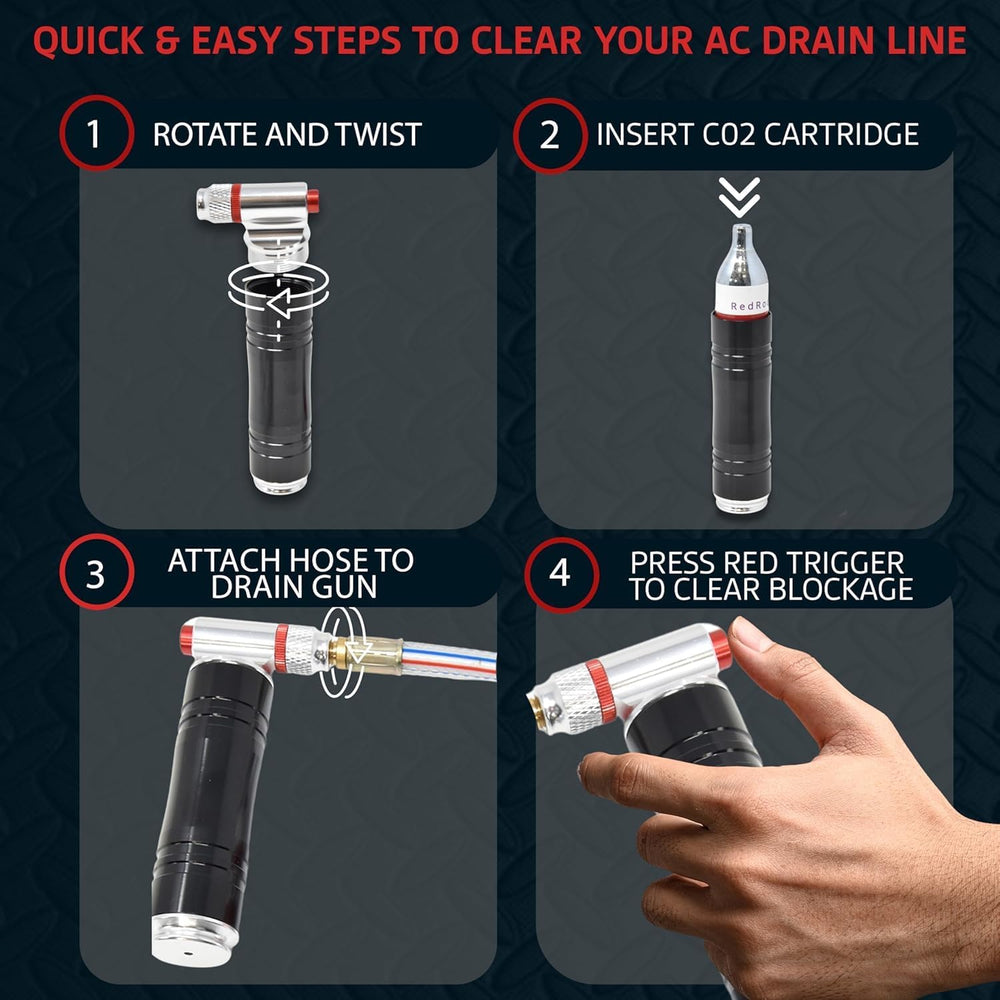RedRock Gallo Drain Gun AC Drain Line Cleaner Tool, HVAC Air Conditioner Cond...