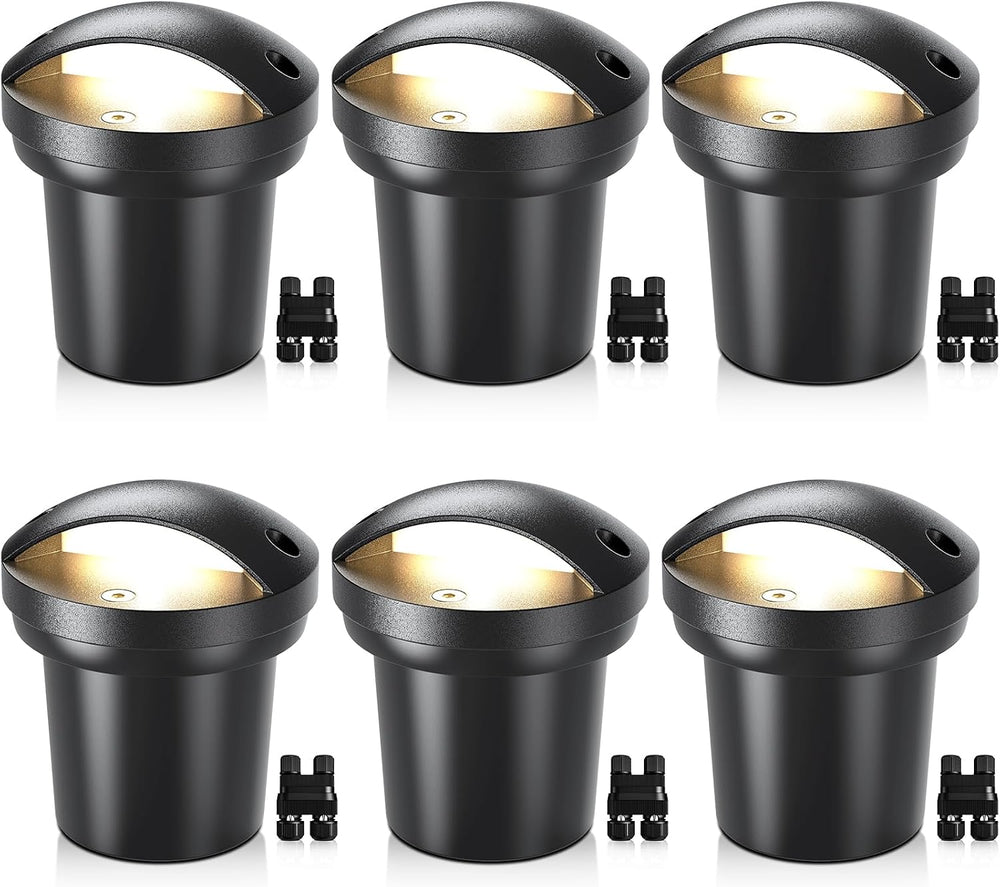 SUNVIE 5W 3000K Low Voltage Well Lights Landscape LED in Ground, 6 Pack