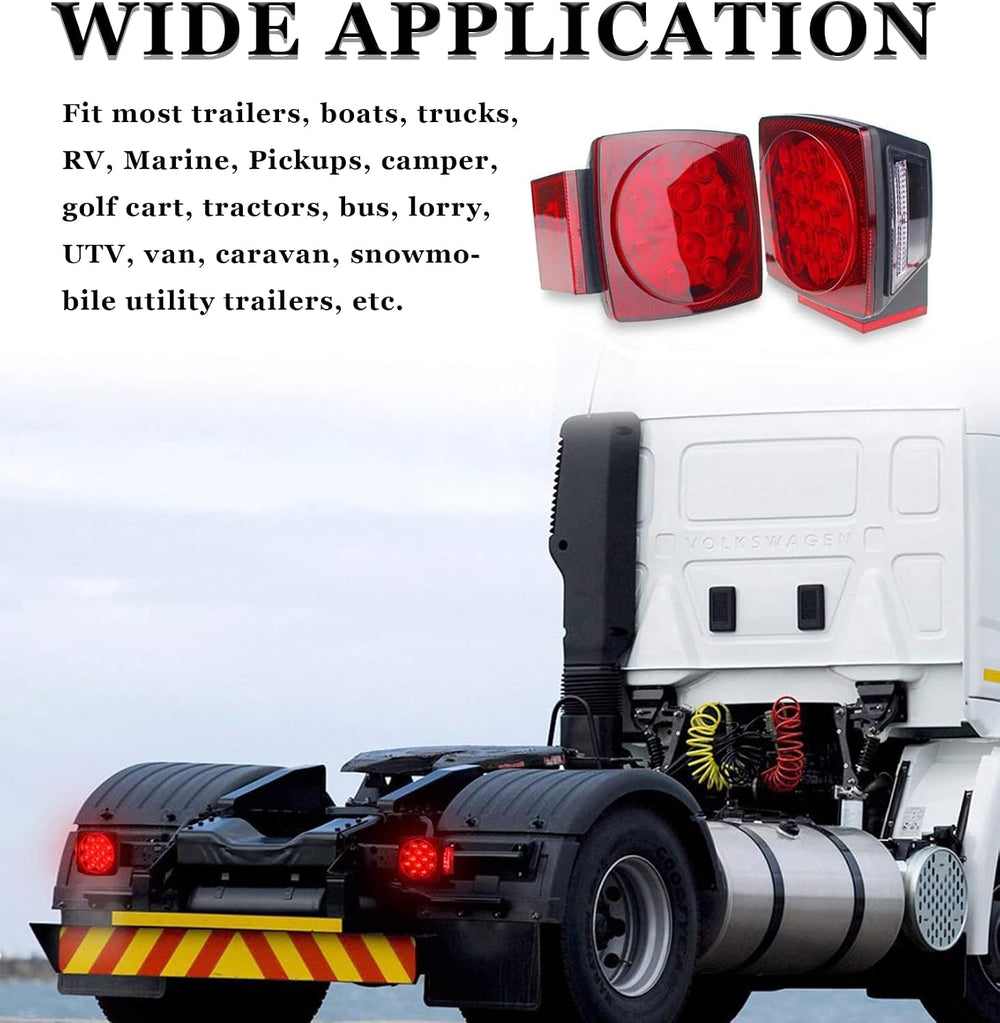 Cyfie LED Trailer Light Kit, Super Bright Submersible Brake Stop Turn Tail Li...