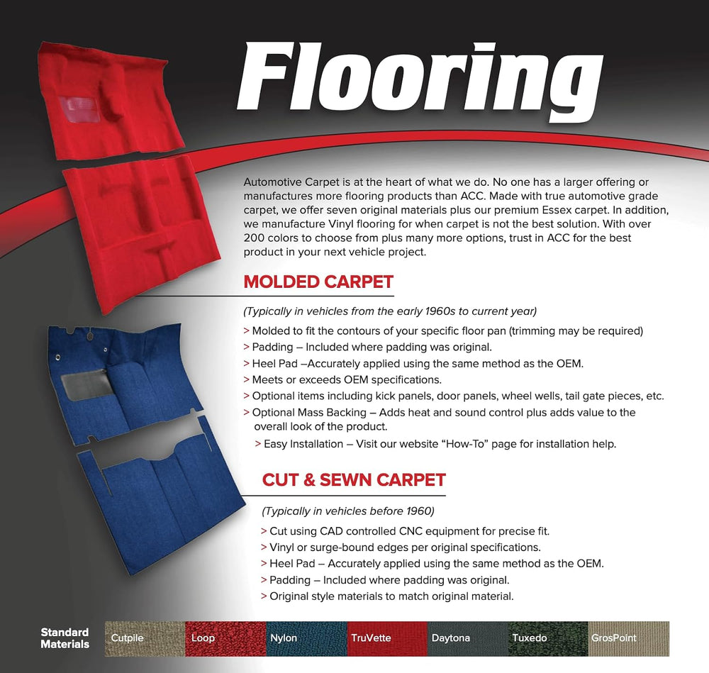 Replacement Auto Carpet Floor Liner - Molded Cutpile - fits 1980-1986 Ford F-...