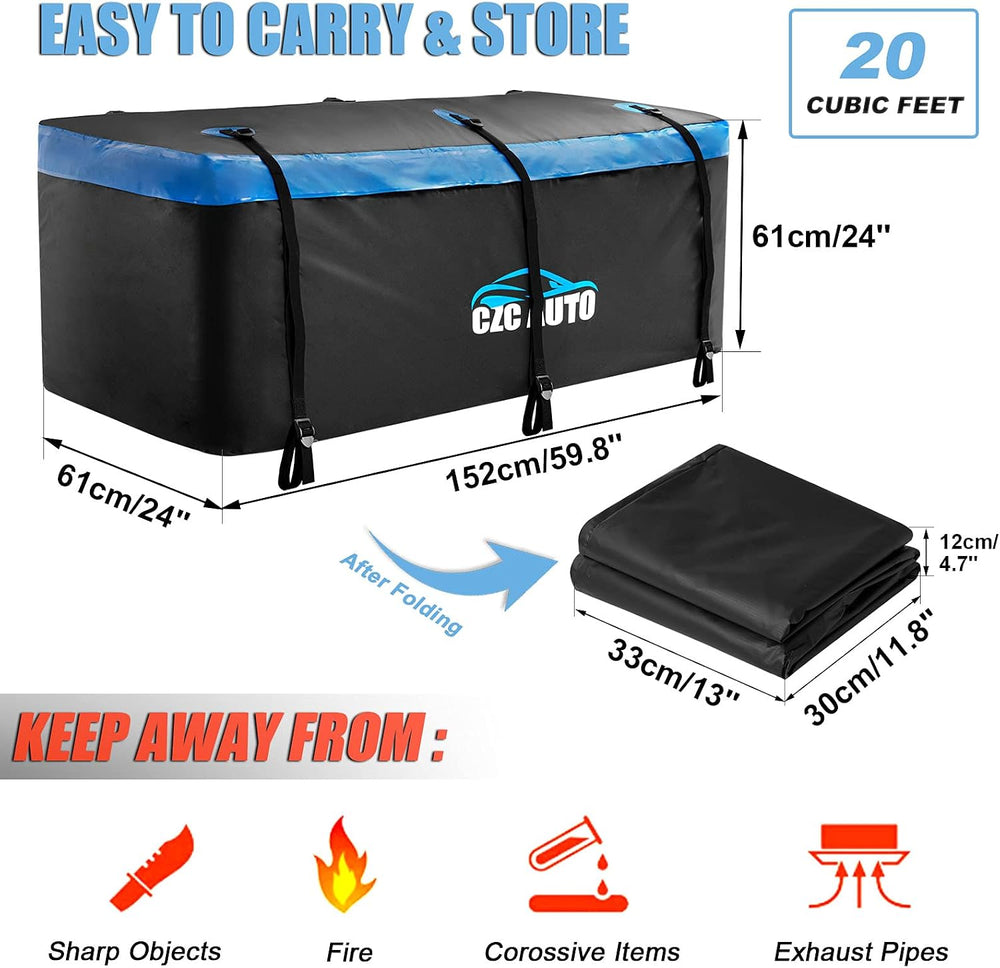 CZC AUTO Hitch Cargo Carrier Bag, 20 cu. ft Waterproof/Rainproof/Weatherproof...