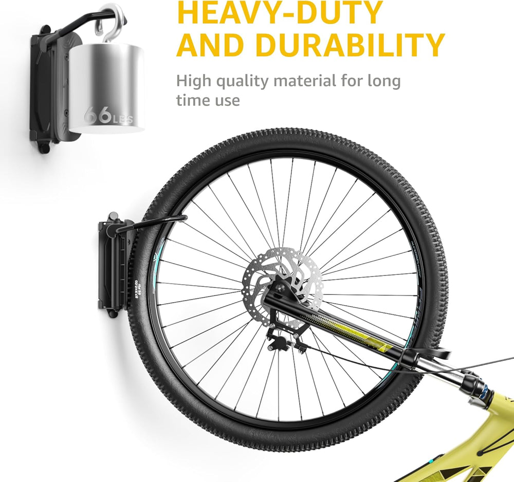 monTEK Swivel Bike Wall Mount, Bike Hangers for Garage, 2 Pack