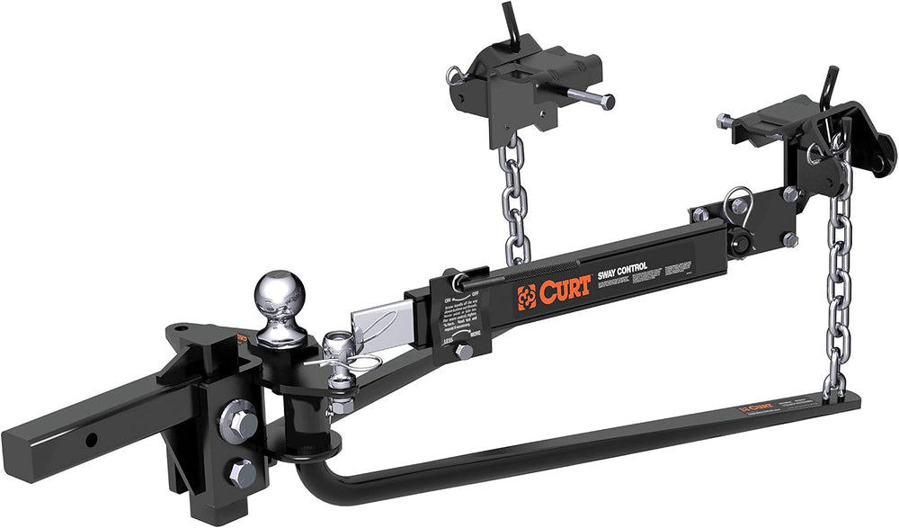 CURT 17063 Round Bar Weight Distribution Hitch with Sway Control, 14,000 lb