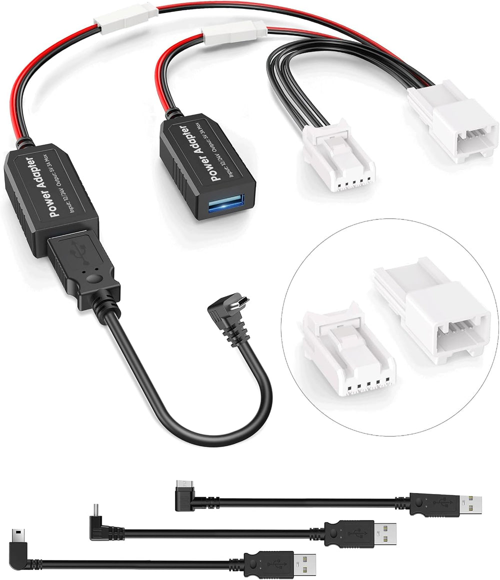 Dash Cam Power Adapter, 5 Pin Type E for Subaru Outback/Crosstrek/Forester