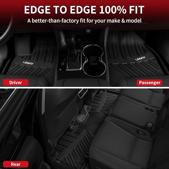 LASFIT Floor Mats for Toyota Highlander 2014-2019 All Weather Custom Fit Floor