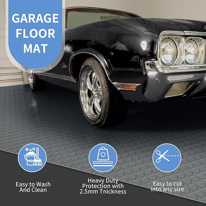 Premium Garage Floor Mat, Commercial Grade Heavy Duty Parking Mat (2Rolls)