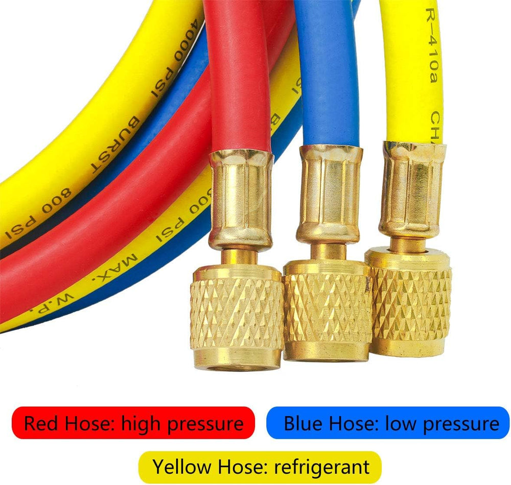Elitech Refrigerant Charging Hose for R134a R404a R12 R22 Air Conditioning Re...
