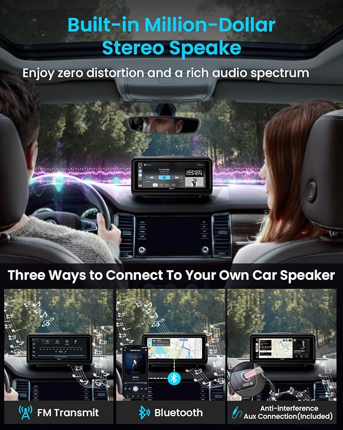 Portable Apple Carplay Screen for Car, Touch Screen