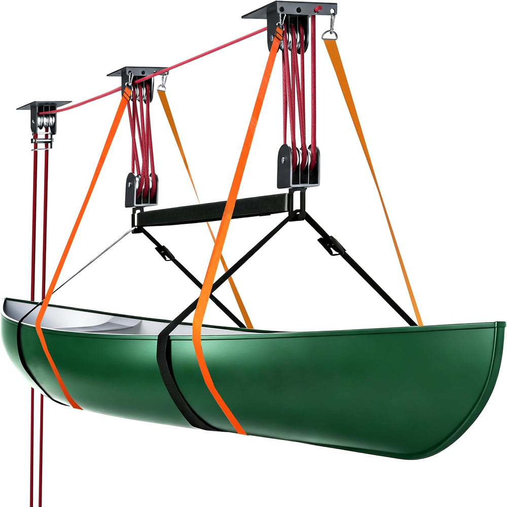Heavy Duty Kayak Hoist, 250 lbs Auto-Locking Pulley System