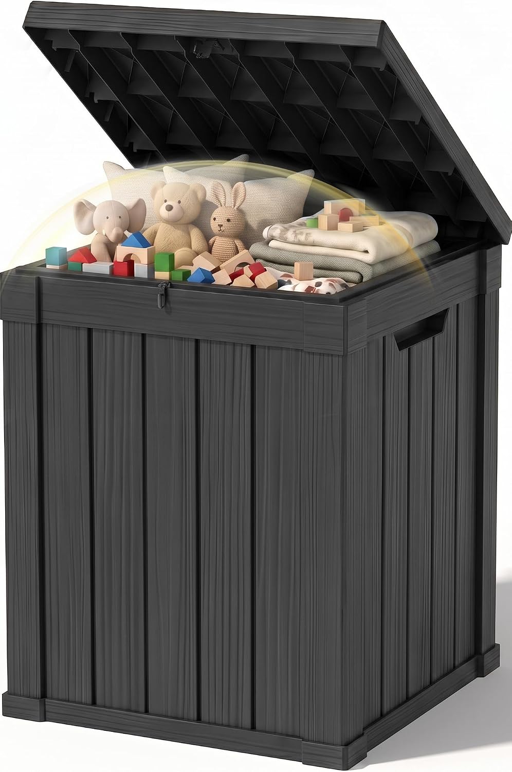 Outdoor Storage Box,70 Gallon Waterproof Resin Patio Deck Box