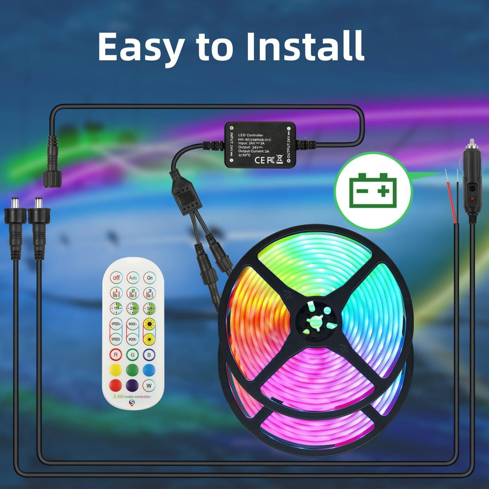 Marine Submersible Boat LED Strip Lights, 50FT IP68 Waterproof