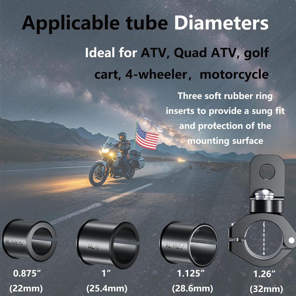 2PCS Heavy Duty CNC ATV Whip Light Mount