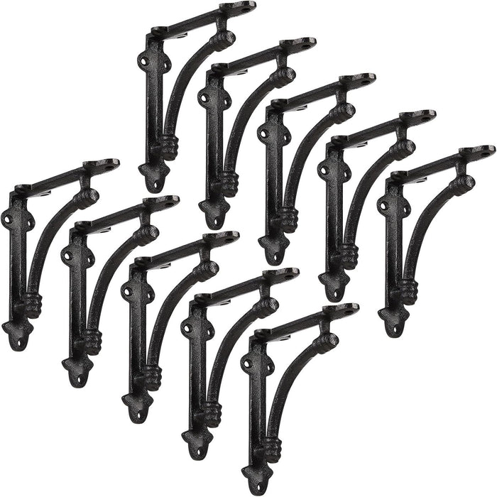 Gisafai 10 Pcs Decorative Shelf Brackets 5.5 Inch Cast Iron Shelf Brackets