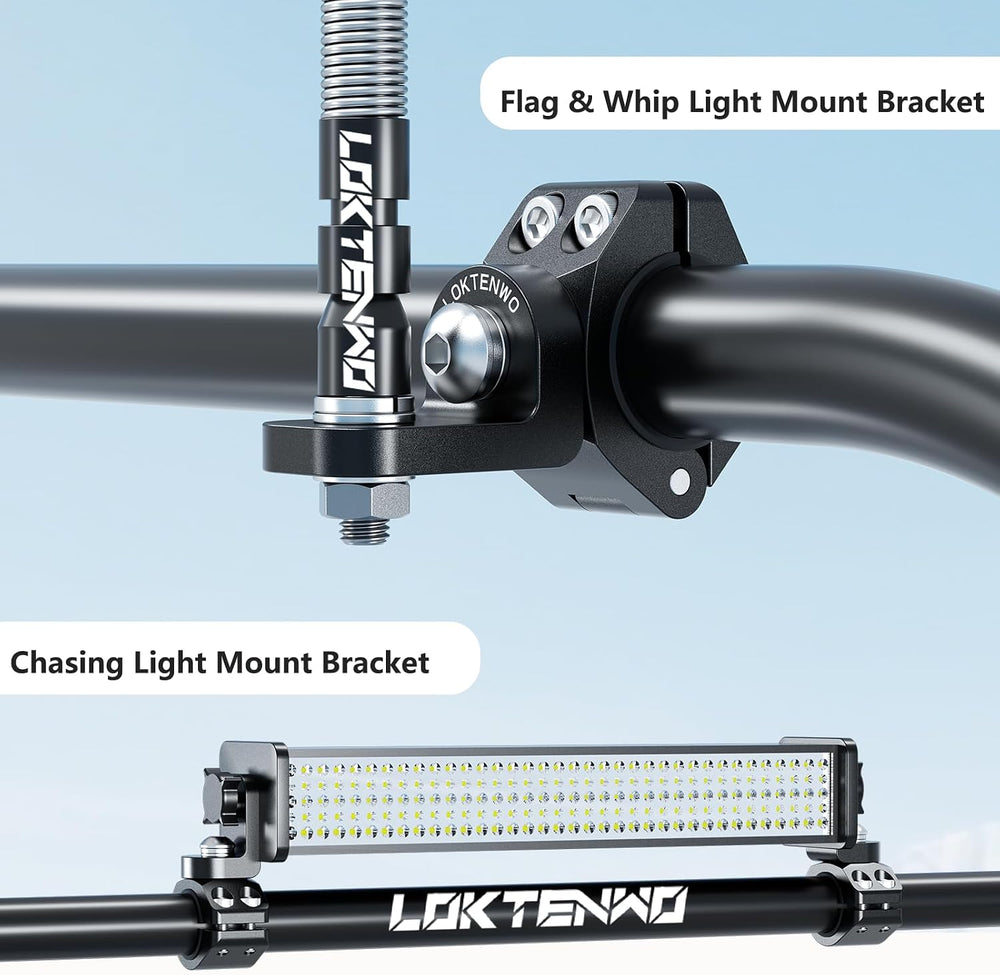 2PCS Heavy Duty CNC ATV Whip Light Mount