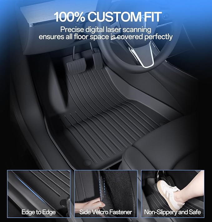 Floor Mats Fits for Tesla Model 3 2023-2018 (3-Piece)