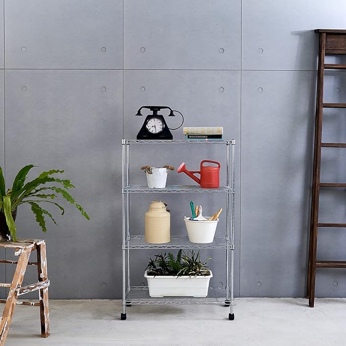Heavy Duty 4 Tier Wire Shelving Unit Storage Rack, Metal Shelves Utility