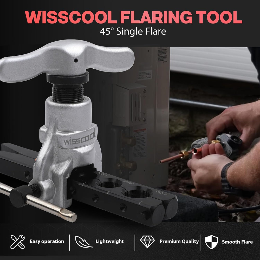 Wisscool HVAC Mini Split Flaring Tool Kit, 3/16"-3/4", 7 Sizes