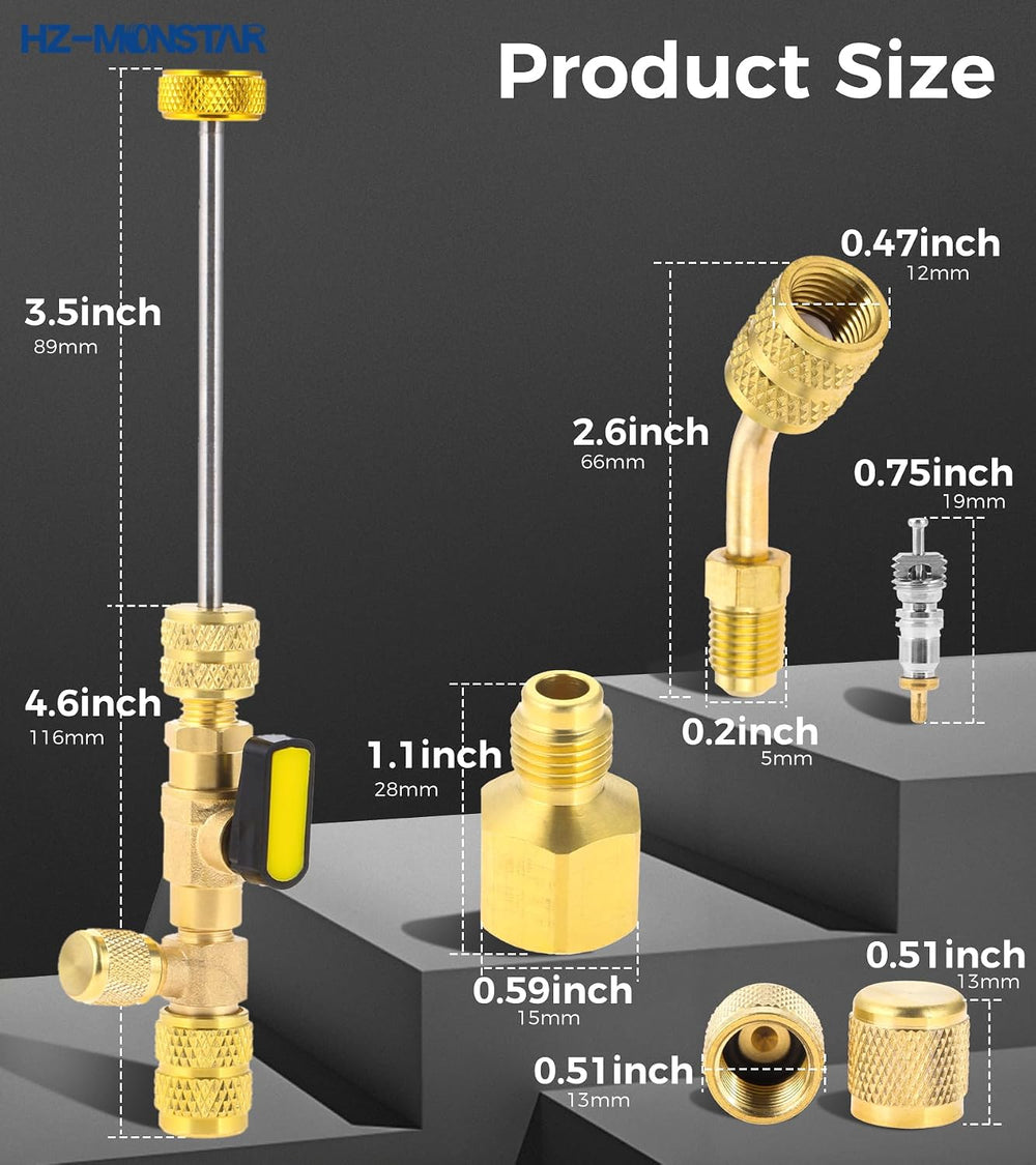 R12 R22 R410A Valve Core Remover Installer Kit for HVAC