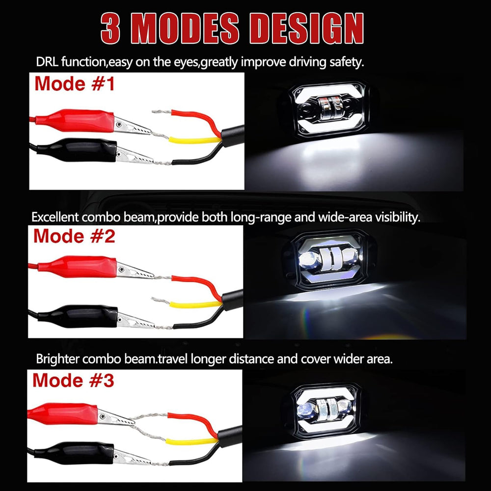 Flush Mount LED Pods with DRL, 2pcs 5Inch 80W Driving Lights Spot Flood Combo...
