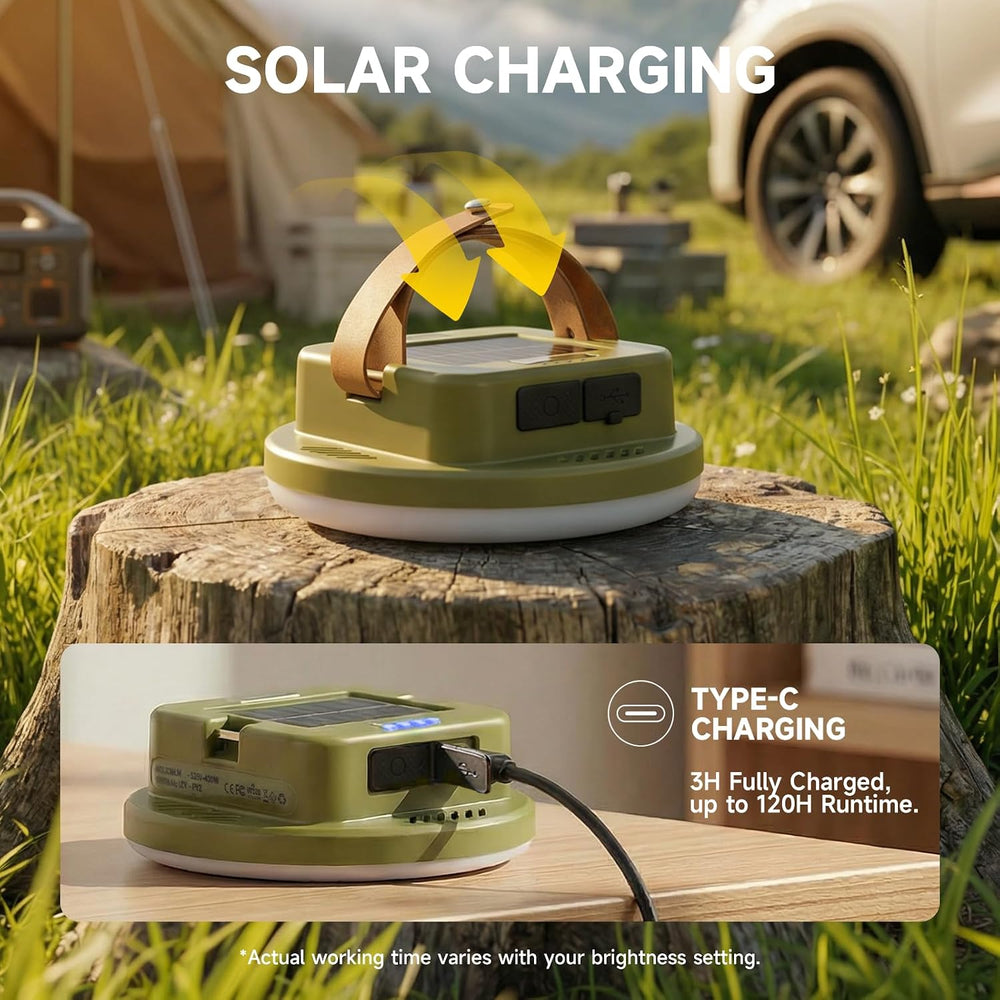 2400LM Ultra Bright Tent Light with Remote, 15000mAh Solar Camping Lantern