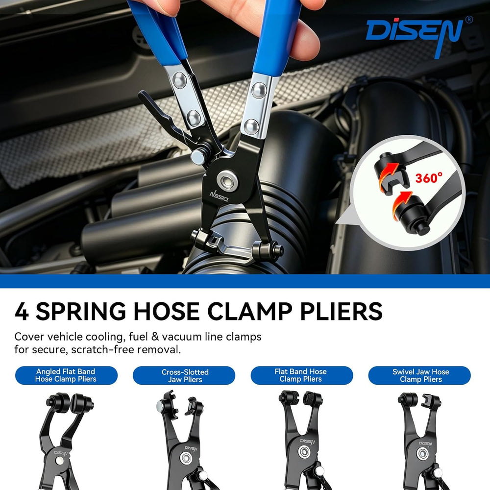 DISEN 14 PCS Hose Clamp Pliers & Fuel Line Electrical Disconnect Tool Set