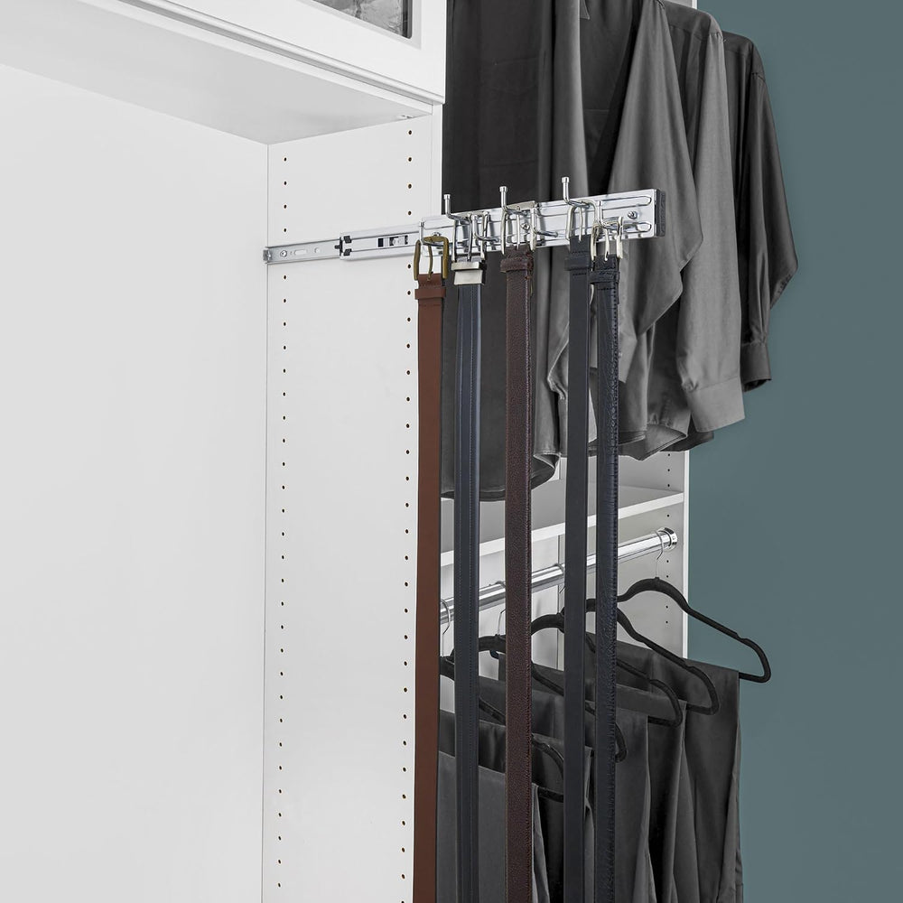 Rev-A-Shelf Sliding Belt Rack for Closets, Min Opening Width 2.5", 2 Pack