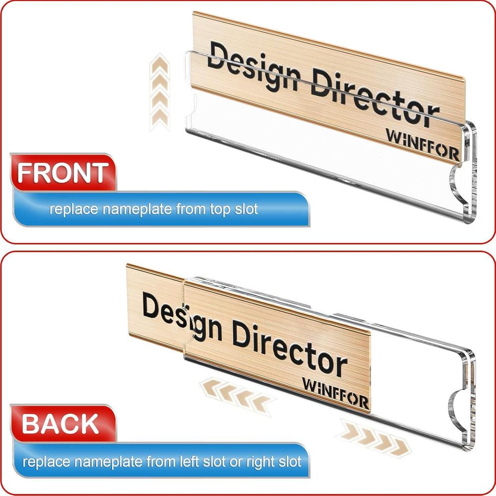 WINFFOR Acrylic Nameplate with Adhesive Tapes - 50 Pack Classroom Name Plates...