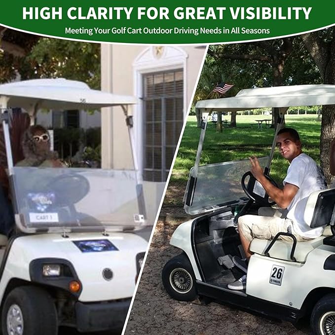 Golf Cart Foldable Windshield 3/16" Thicken Only Fits 2003-2006 Yamaha G22