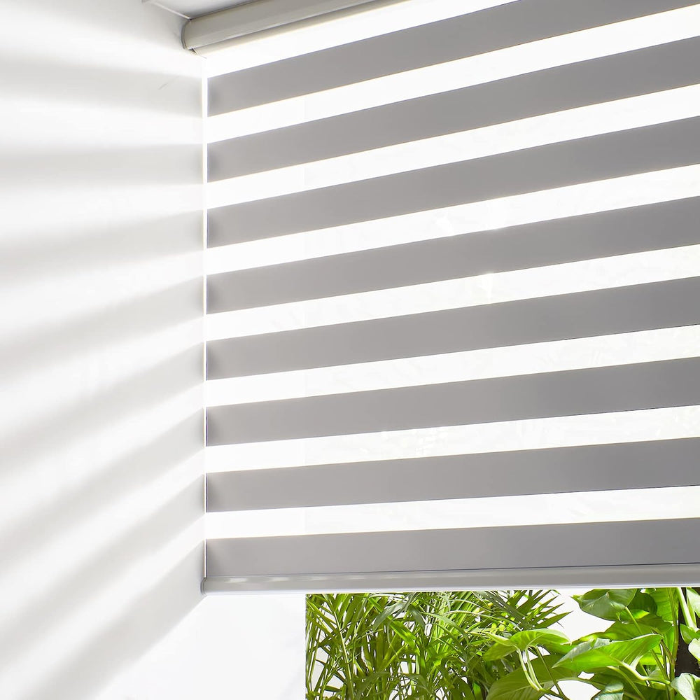 Persilux Cordless Zebra Blinds for Windows Free-Stop Roller Shades Dual Layer